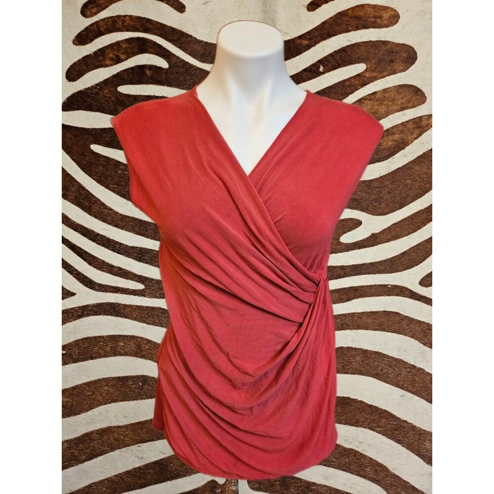 Max Mara Womens M Faux Wrap Top Jersey Knit Shirt Made in Italy